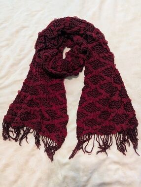 NWOT Wine Red Textured scarf